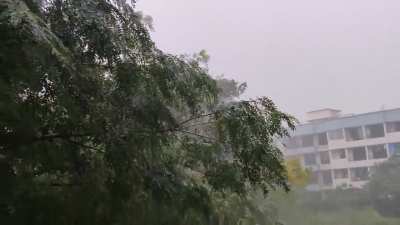 Yesterday, raining so heavily