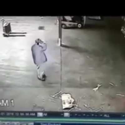Just a guy sweeping the floor