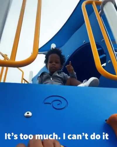 Toddler encouraging his dad