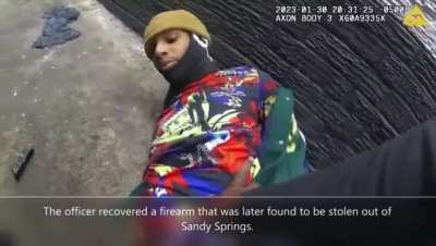 Man decides its a good idea to shoulder check a cop while having an illegal gun in his possesion.