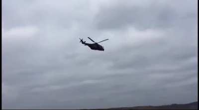 Finnish Defence Forces NH90 brrrts some water
