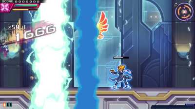 Fighting EX Gunvolt for nearly 4 minutes