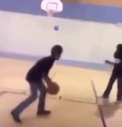 A casual basketball match...