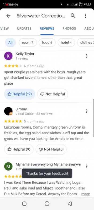 The Google maps reviews on this prison are just a sight to behold 😂