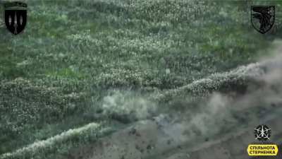 FPV drone hits Russian soldier directly in the back. Video by the 