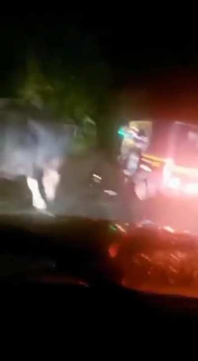 Bison Rams Into An Auto Rickshaw, Nearly Flips It .