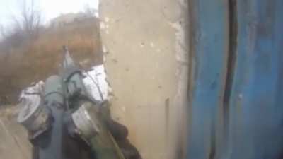 The moment a shell hits a group of Russian soldiers during the assault on Ukrainian positions in the Kursk region, filmed on a GoPro by one of the attackers
