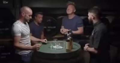 Drinking a 69.3 % alcohol whisky like it was water.