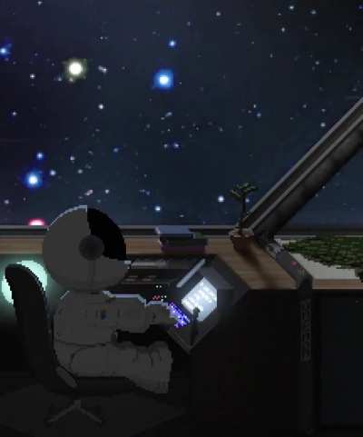 What do you think of my astronaut flying around in space playing deep house music? Details in body text.