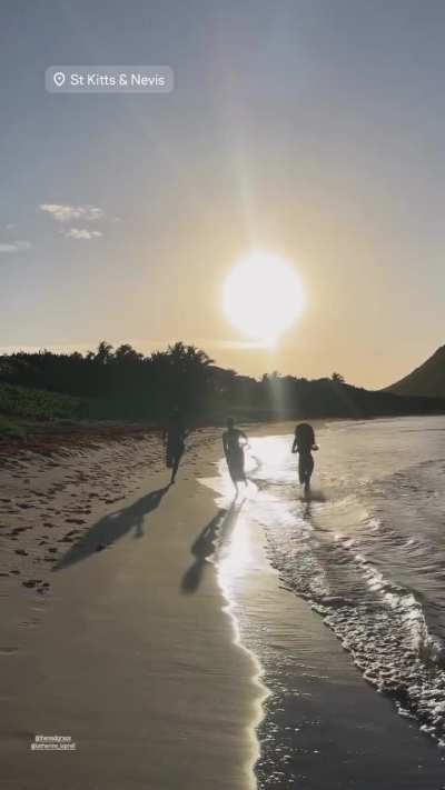 Running on the beach in St. Kitt’s and Nevis IG 2/22/2026