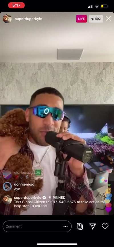 Kyle performing back in 2020