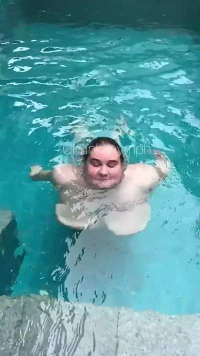 Naked swimming so we can have poolside breeding