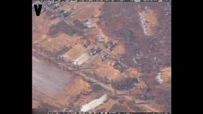 Apparently strike on ammo storage filmed by drone