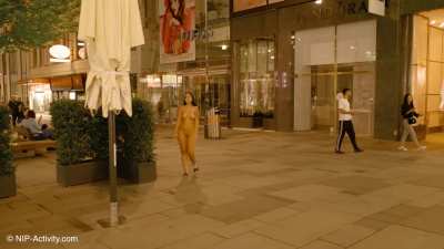 Embarrassed & completely naked in public