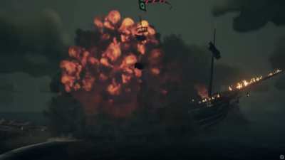 We blew up 20+ Stronghold Gunpowder Kegs on a ship.