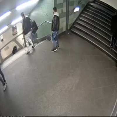 kicking someone off the stairs for no valid reason