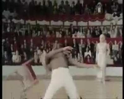 Man performing some chair stunts
