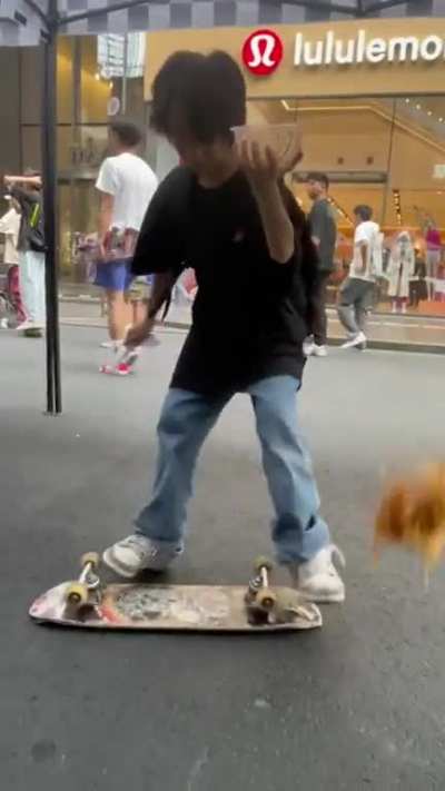 WCGW doing kickflip with food in your hand