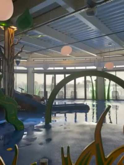 To slide into a pool