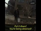 insecure police officer abusing power by calling SEVEN other officers there, all with their weapons without probable cause
