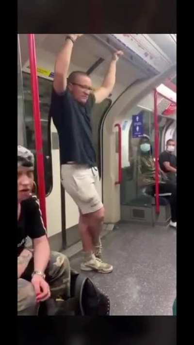 Man being racists on tube get absolute lamped
