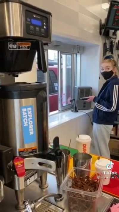 Grown woman likes to harass dunkin donuts workers and get them written up for no reason