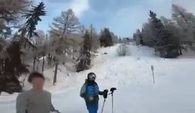French Skier takes revenge on UK drone pilots