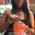 Trying to use an over sized straw....