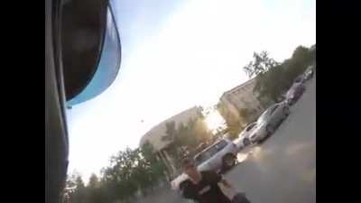 Messing around with biker escalates quickly