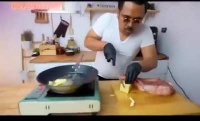 Perfectly cut steak. Perfectly cut scream.