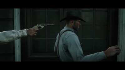 Love that Dutch appreciates the finer details of a good prank. He even pulled back the hammer of the loaded revolver he had pointed at Arthurâs head. Gotta respect the manâs dedication to a joke. ð