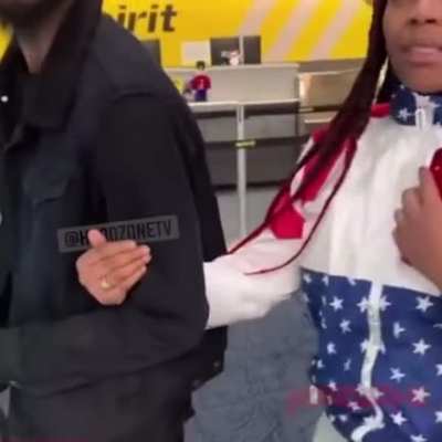 Husband confronts his cheating wife while she was preparing to board a flight with the man she was cheating with