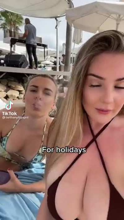 Imagine seeing those cans bursting that bikini on the beach