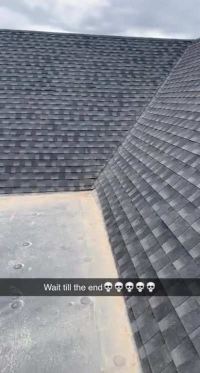 Climbing a steep roof