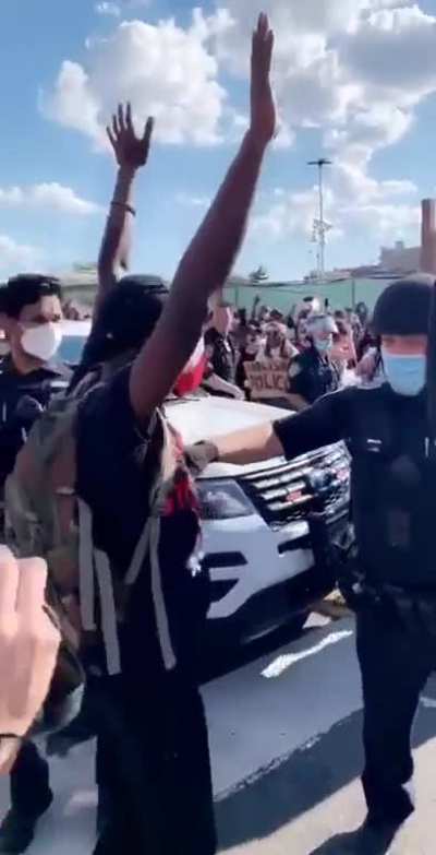 NYPD Cop pulls down peaceful protestor’s mask to pepper spray him. This video is being removed all over twitter, they are trying to hide this.