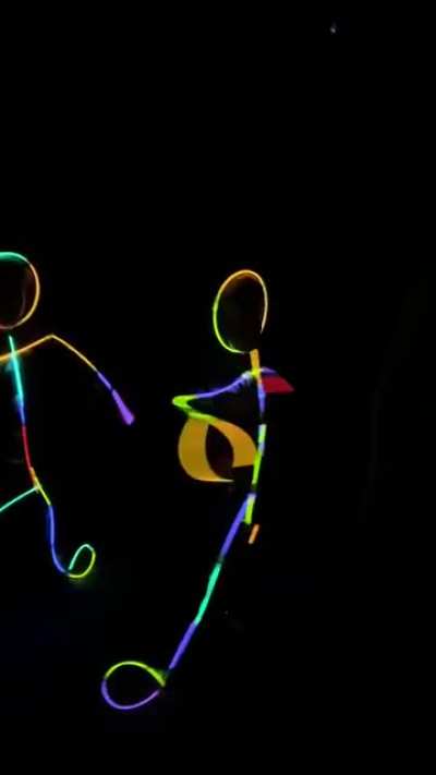 Glowstick kid dancing