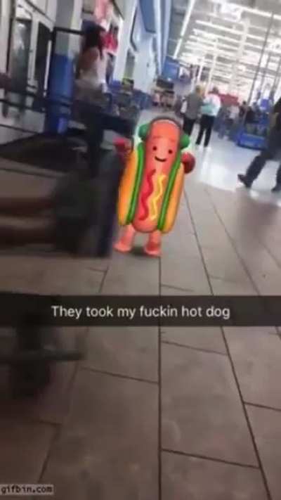 They took his fuckin hotdog