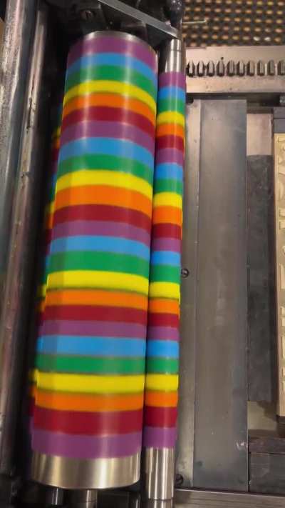 Colours on a Split Fountain Letterpress Roller