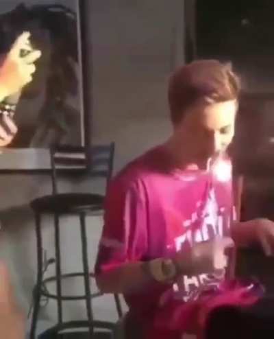 While smoking that's what happened