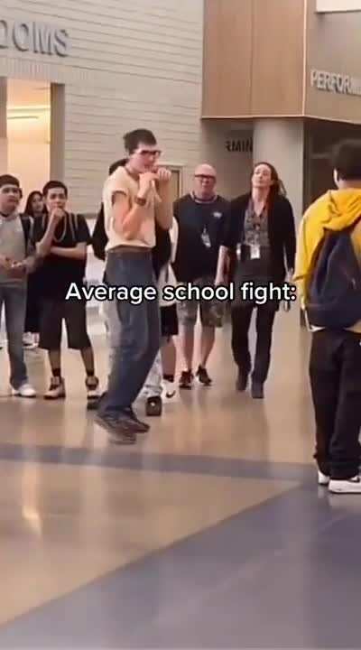 A very intense school fight