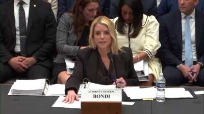 Pam Bondi when asked a simple yes or no question