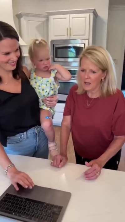 Sharing the baby news with mom