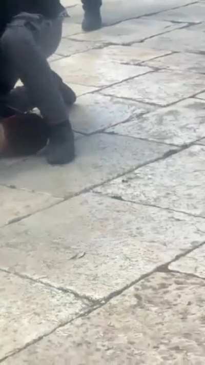 Jew Zionist apartheid mfs arresting one of el-aqsa guardians today 23/5/21