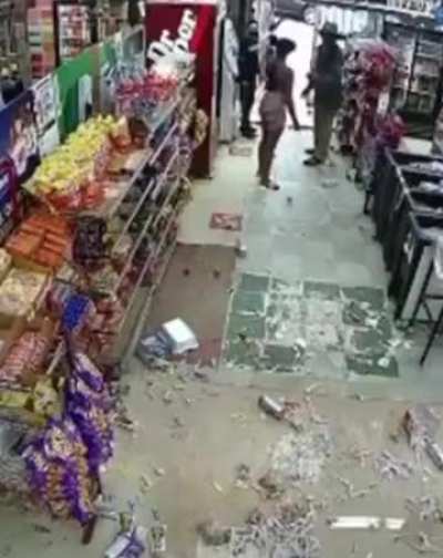 A woman trashing a store…
