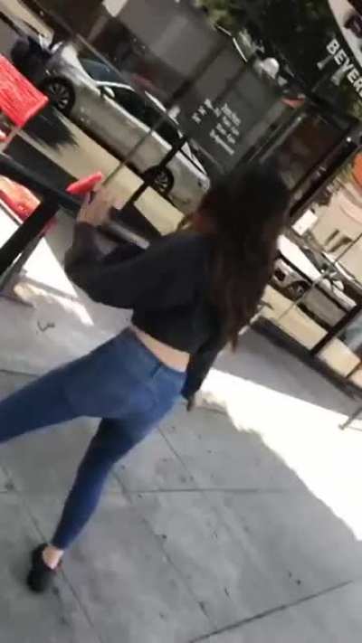 Olivia Having fun on the Sidewalk