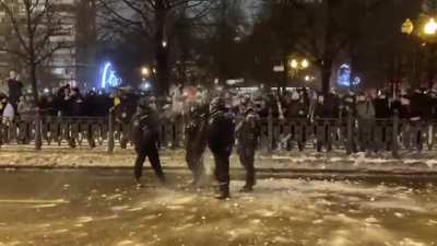 Russians right now, war against police.