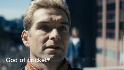 God watching Jesus bowl the 16th over from the stands :