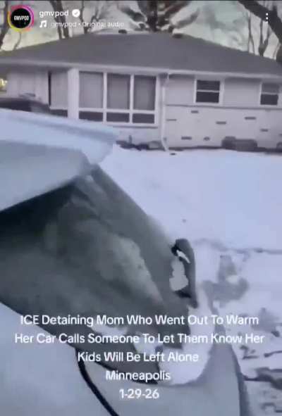 by a mom in Minneapolis to heat up her car without being accosted by ICE