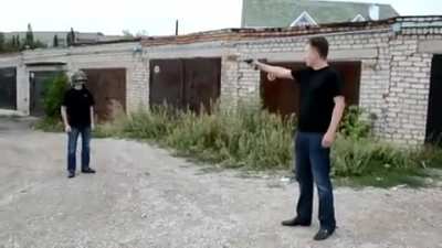 A Russian firearms video with a happy ending