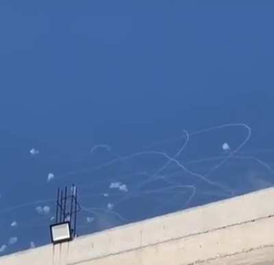 Hezbollah rockets intercepted by Israel iron dome 